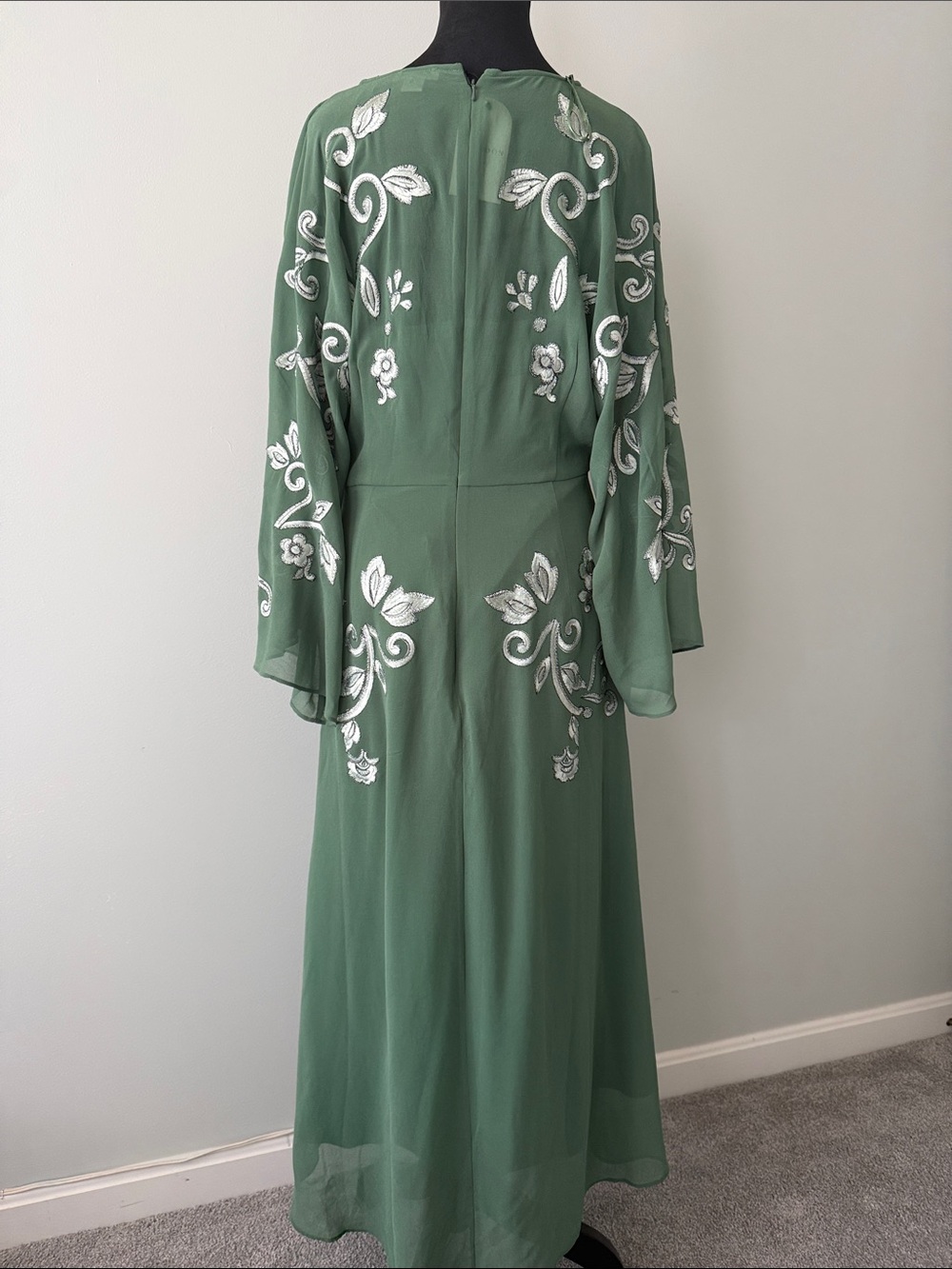 NWT Monsoon London Embroidered Kimono Sleeve Midi Dress - Picture 7 of 13